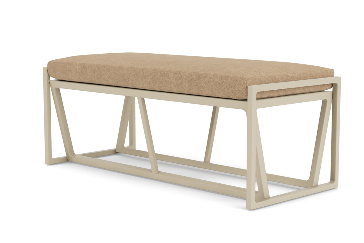 Lloyd Flanders Summit Loveseat Ottoman in Linen with Hayden Sand fabric, view 6
