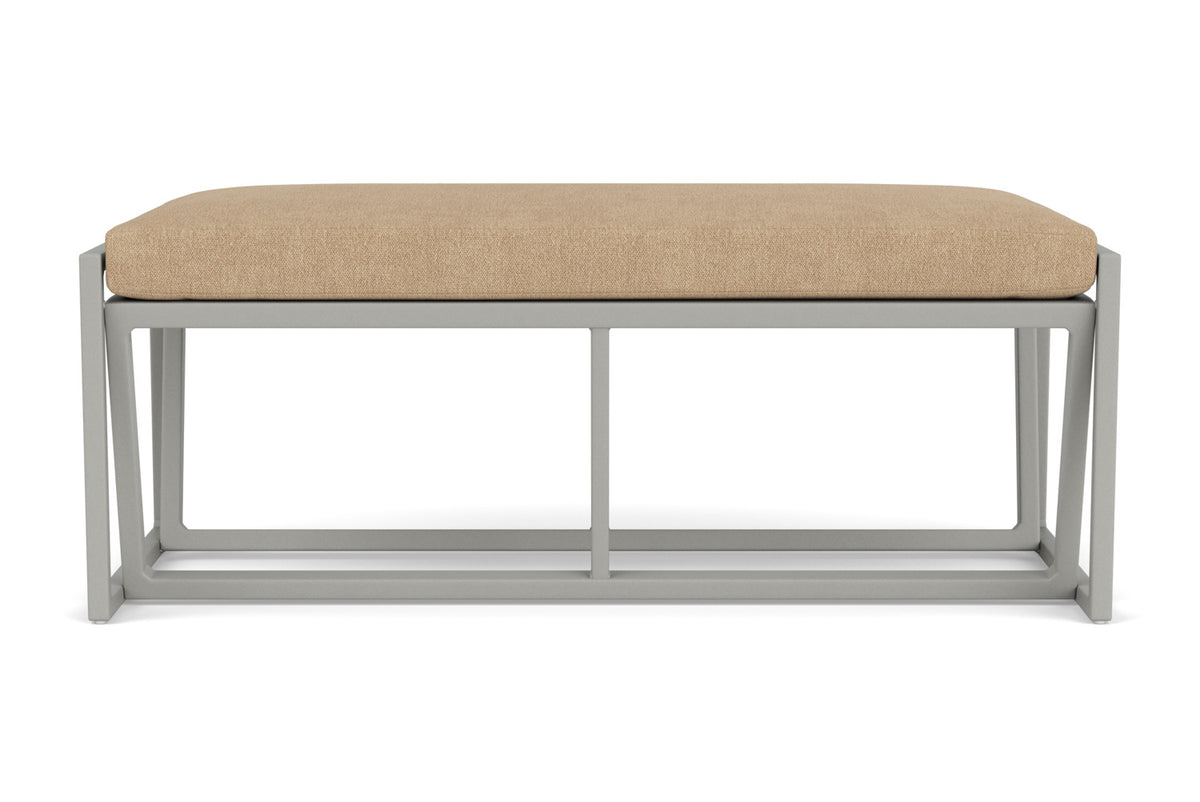 Lloyd Flanders Summit Loveseat Ottoman in Platinum with Hayden Sand fabric