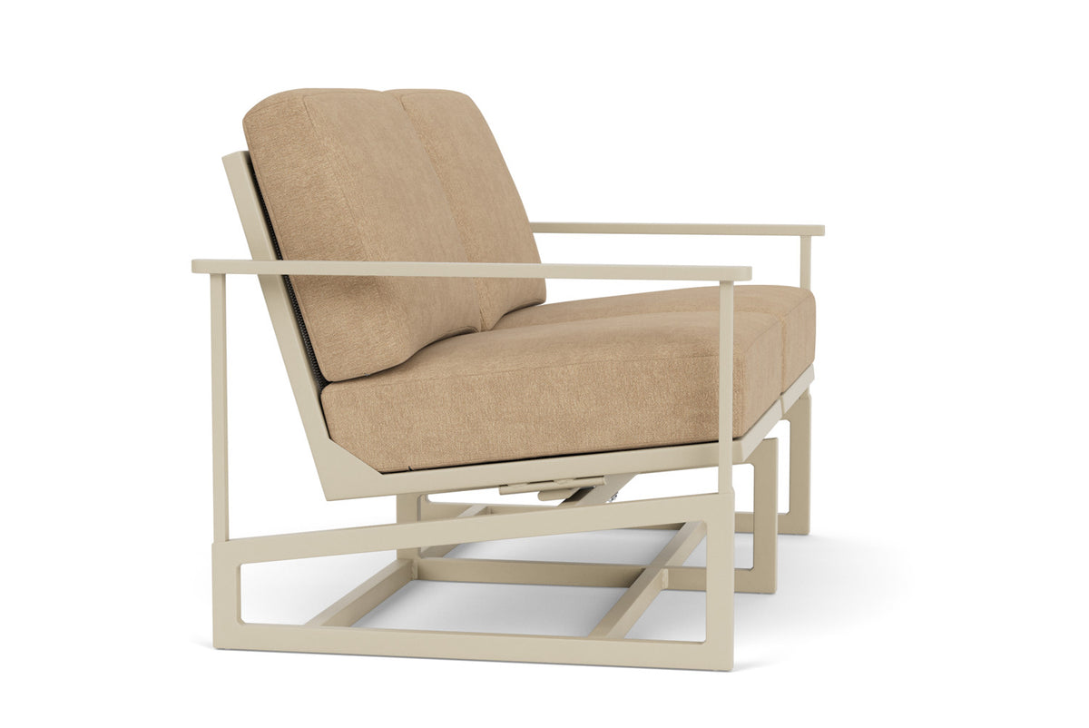 Lloyd Flanders Summit Spring Rocker Loveseat in Linen with Hayden Sand fabric, view 4