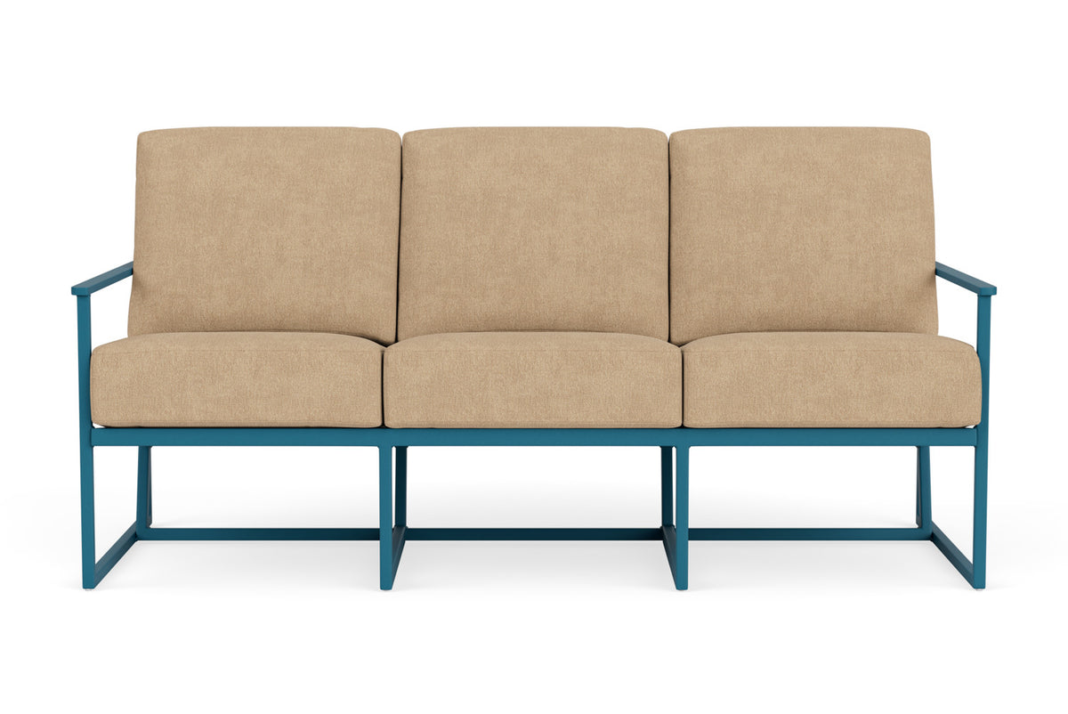 Lloyd Flanders Summit Living Room Set in Peacock with Hayden Sand fabric