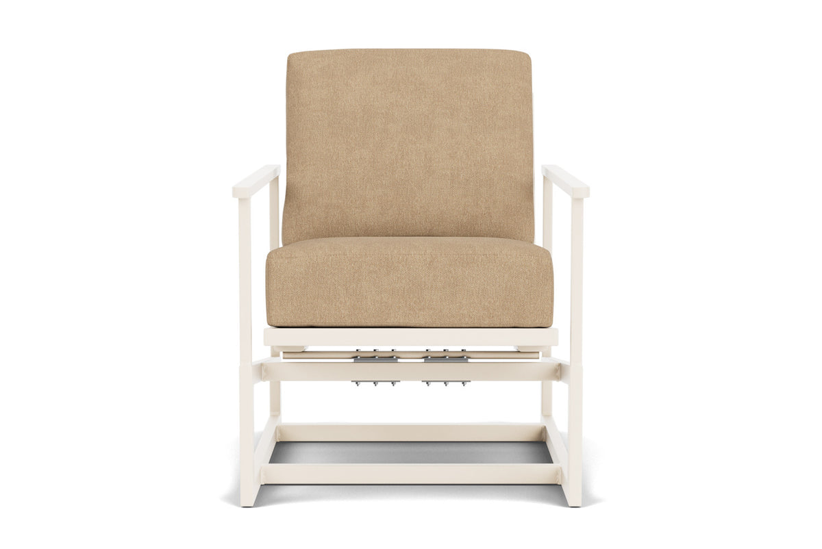 Lloyd Flanders Summit Spring Rocker in Ivory with Hayden Sand fabric