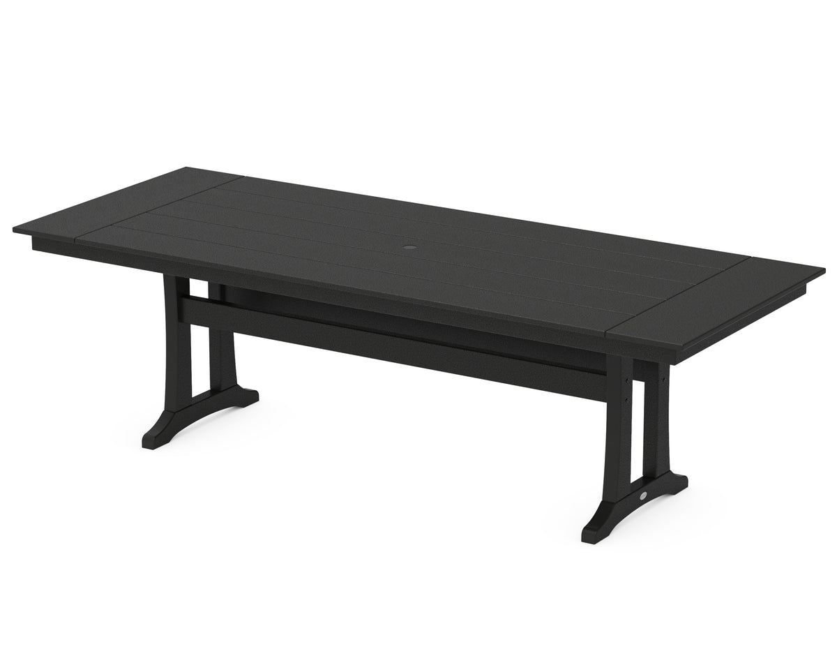 POLYWOOD Farmhouse Trestle 38" x 96" Dining Table in Black
