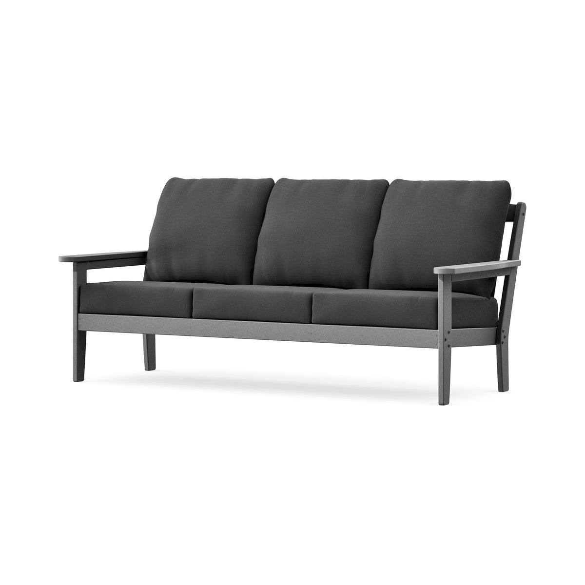 POLYWOOD Cottage Deep Seating Sofa in Slate Grey / Spectrum Carbon