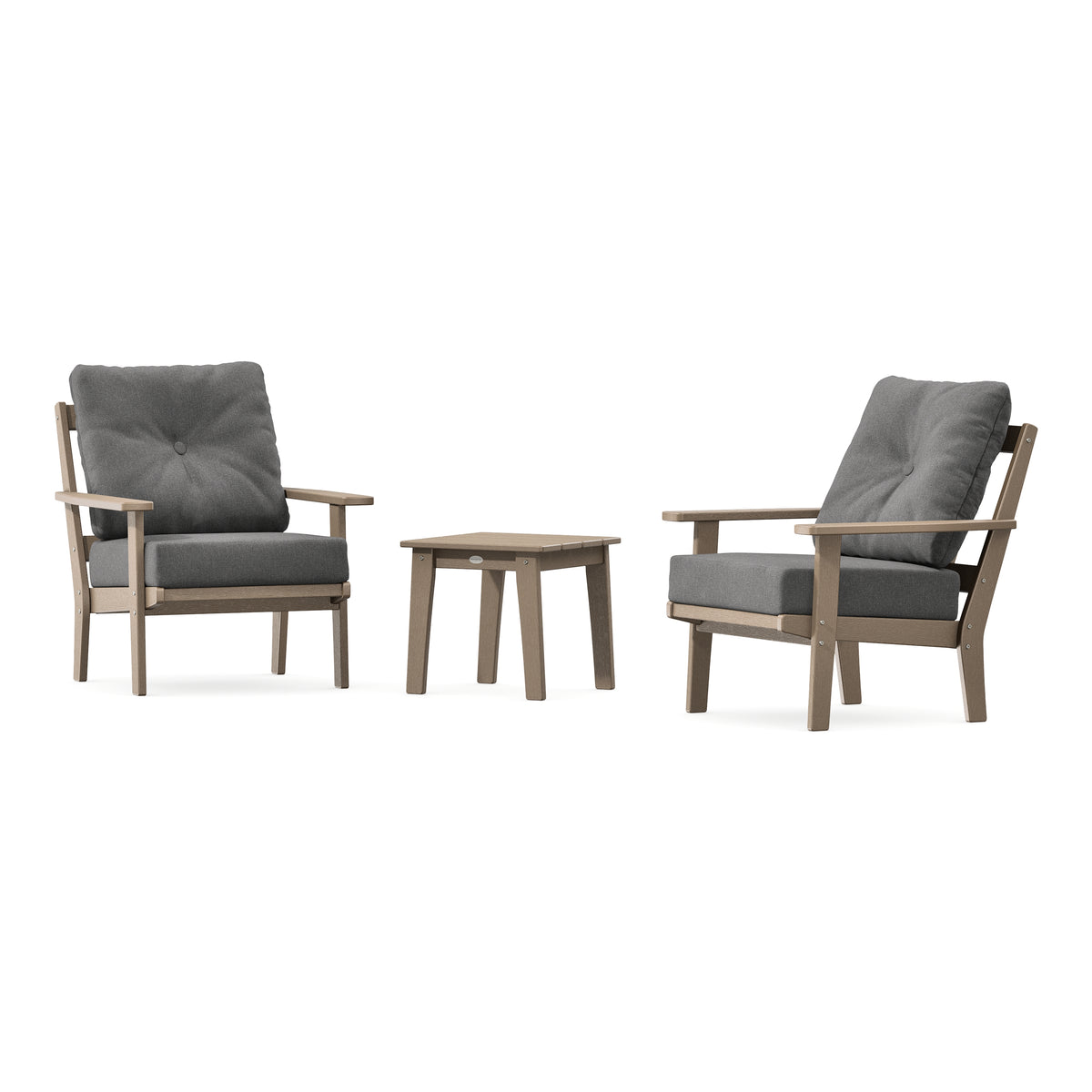 POLYWOOD Prairie 3-Piece Deep Seating Set in Vintage Sahara