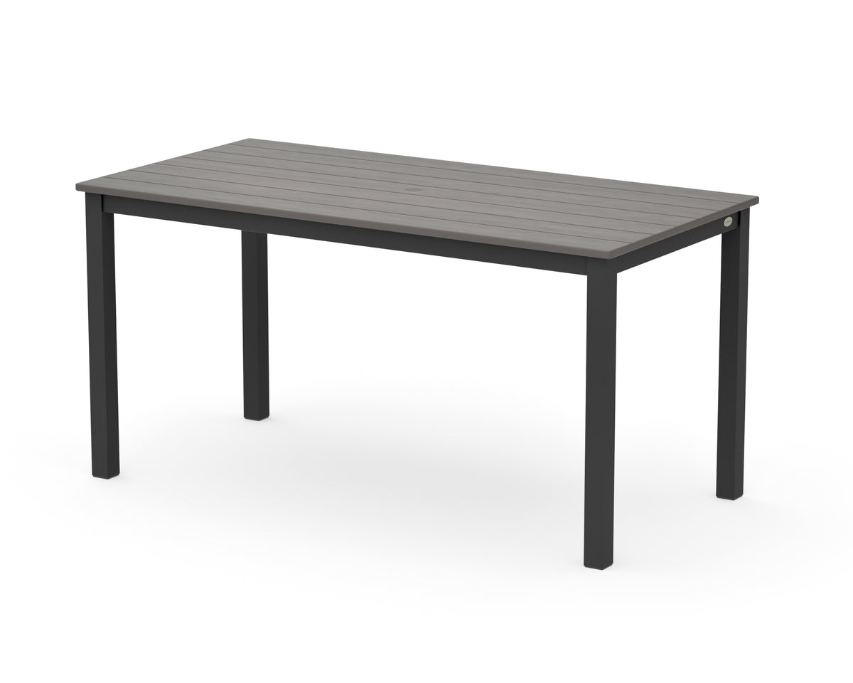 POLYWOOD Main Street 30 x 60 Dining Table in Black / Driftwood