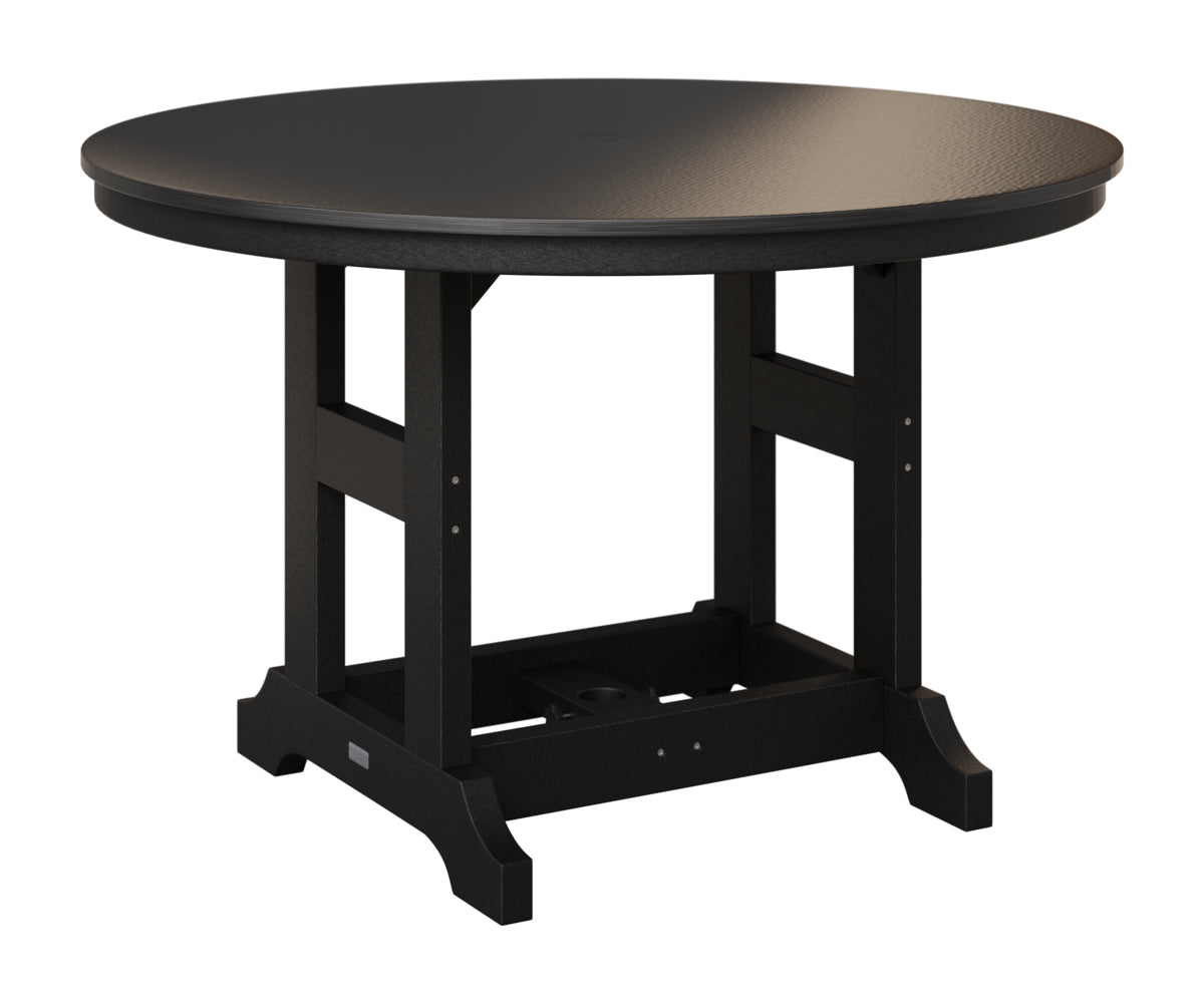 Berlin Gardens Garden Classic 48" Round Table in Black, Hammered Black top