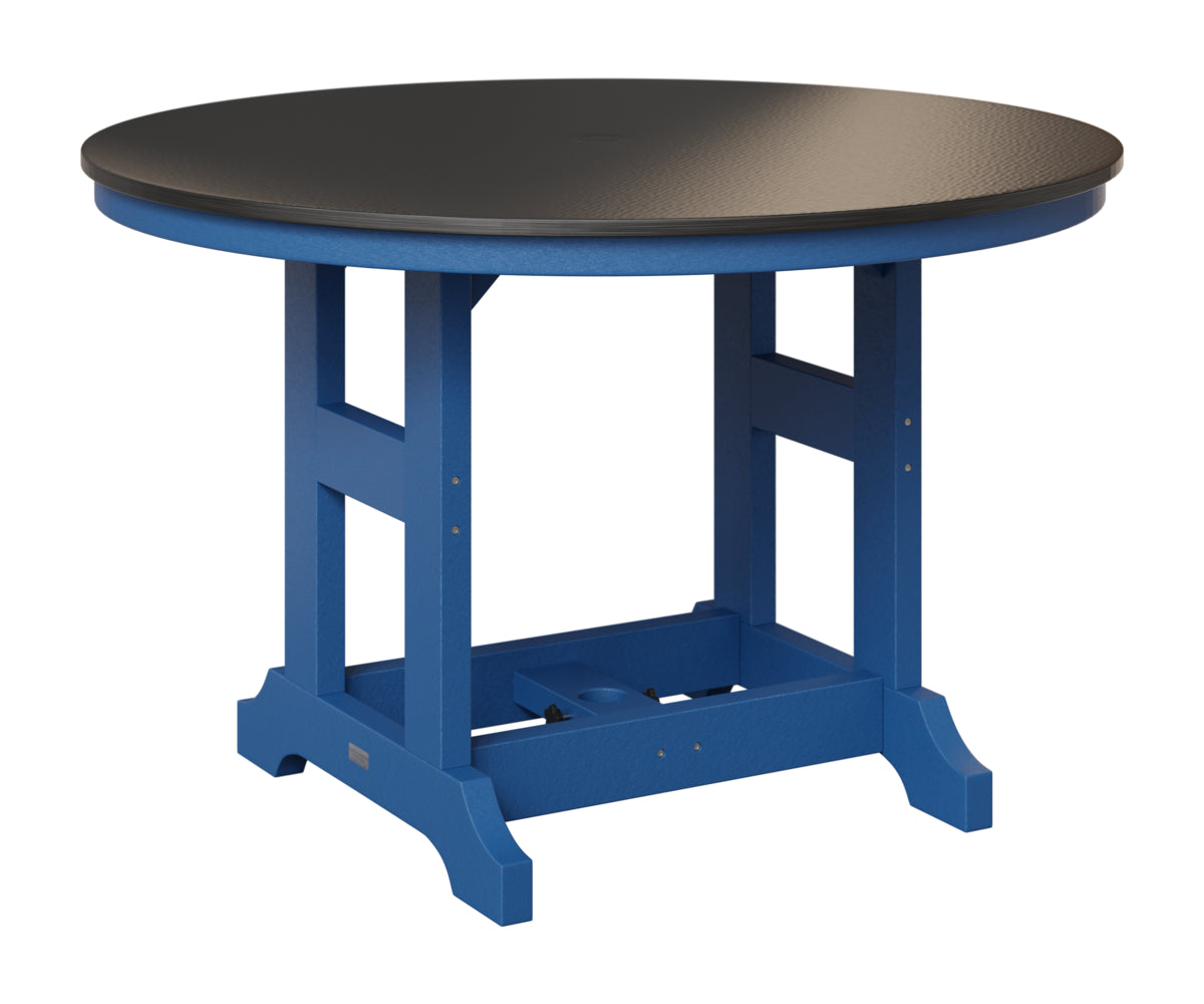 Berlin Gardens Garden Classic 48" Round Table in Pacific Blue, Hammered Black top