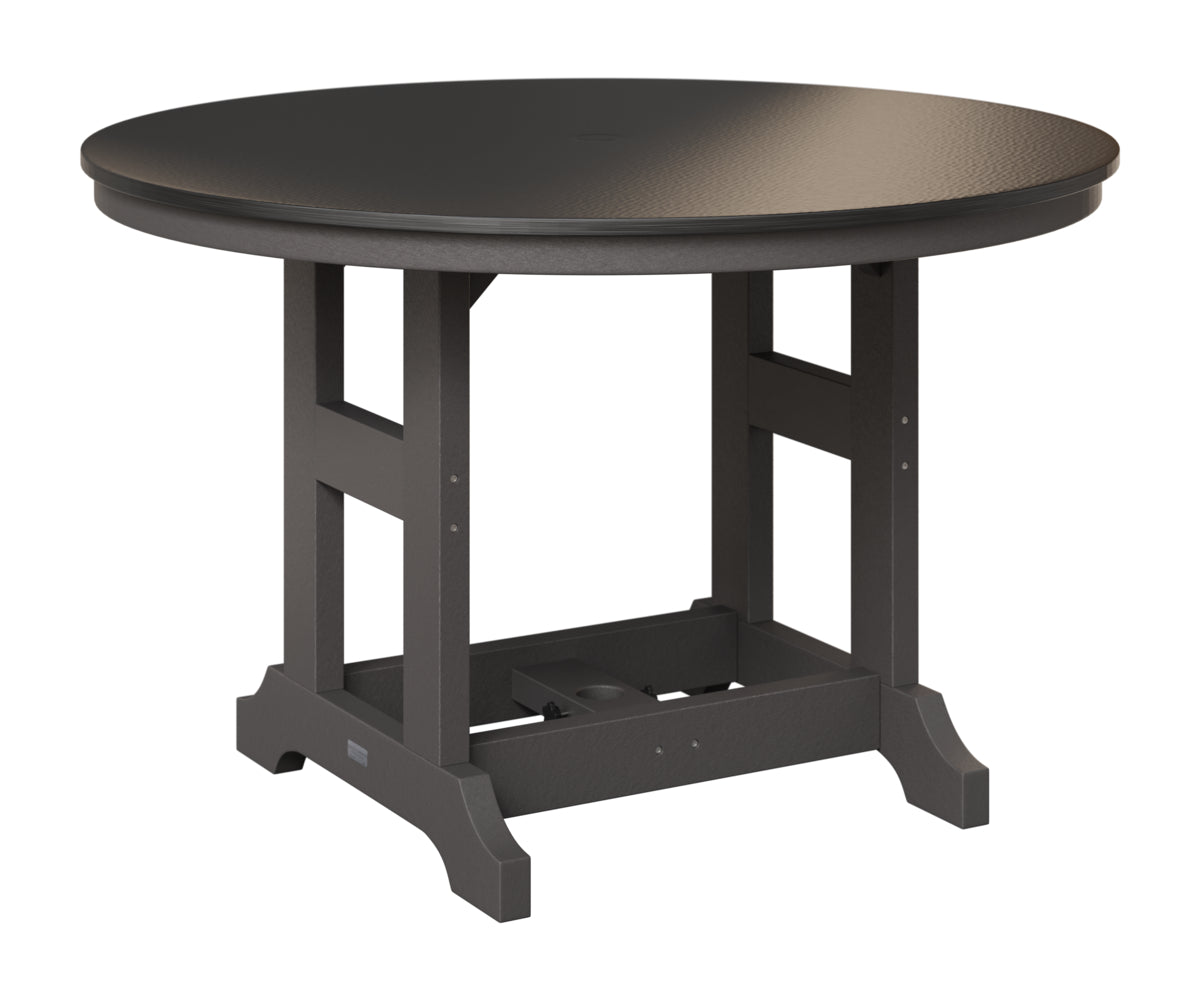 Berlin Gardens Garden Classic 48" Round Table in Smoke Gray, Hammered Black top