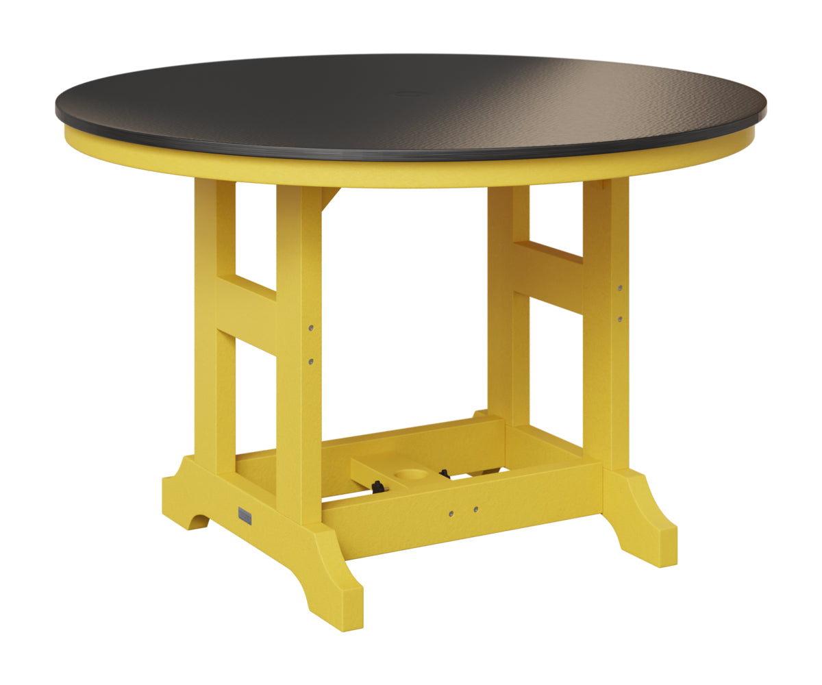 Berlin Gardens Garden Classic 48" Round Table in Sunburst Yellow, Hammered Black top