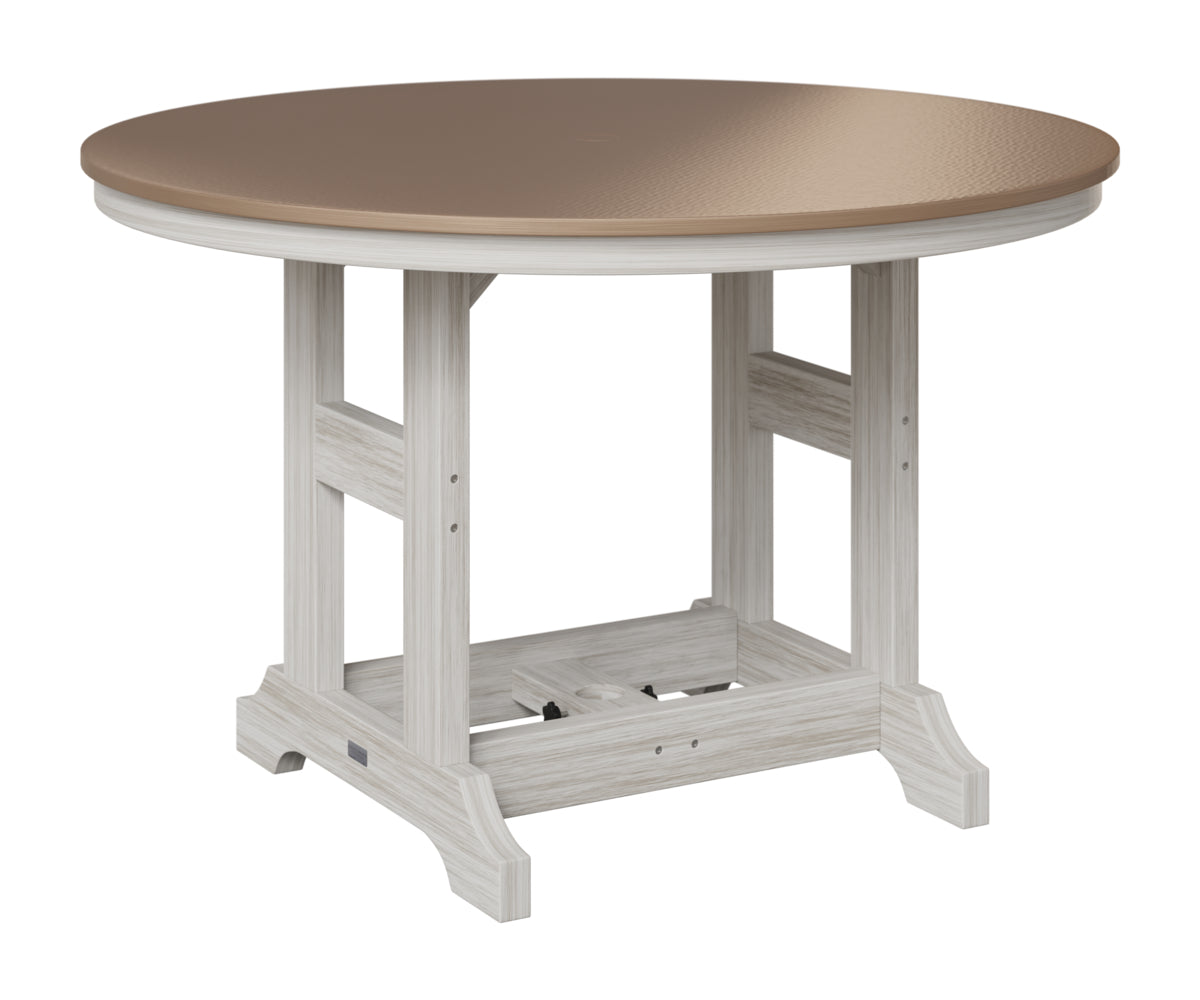 Berlin Gardens Garden Classic 48" Round Table in Seashell, Hammered Bronze top
