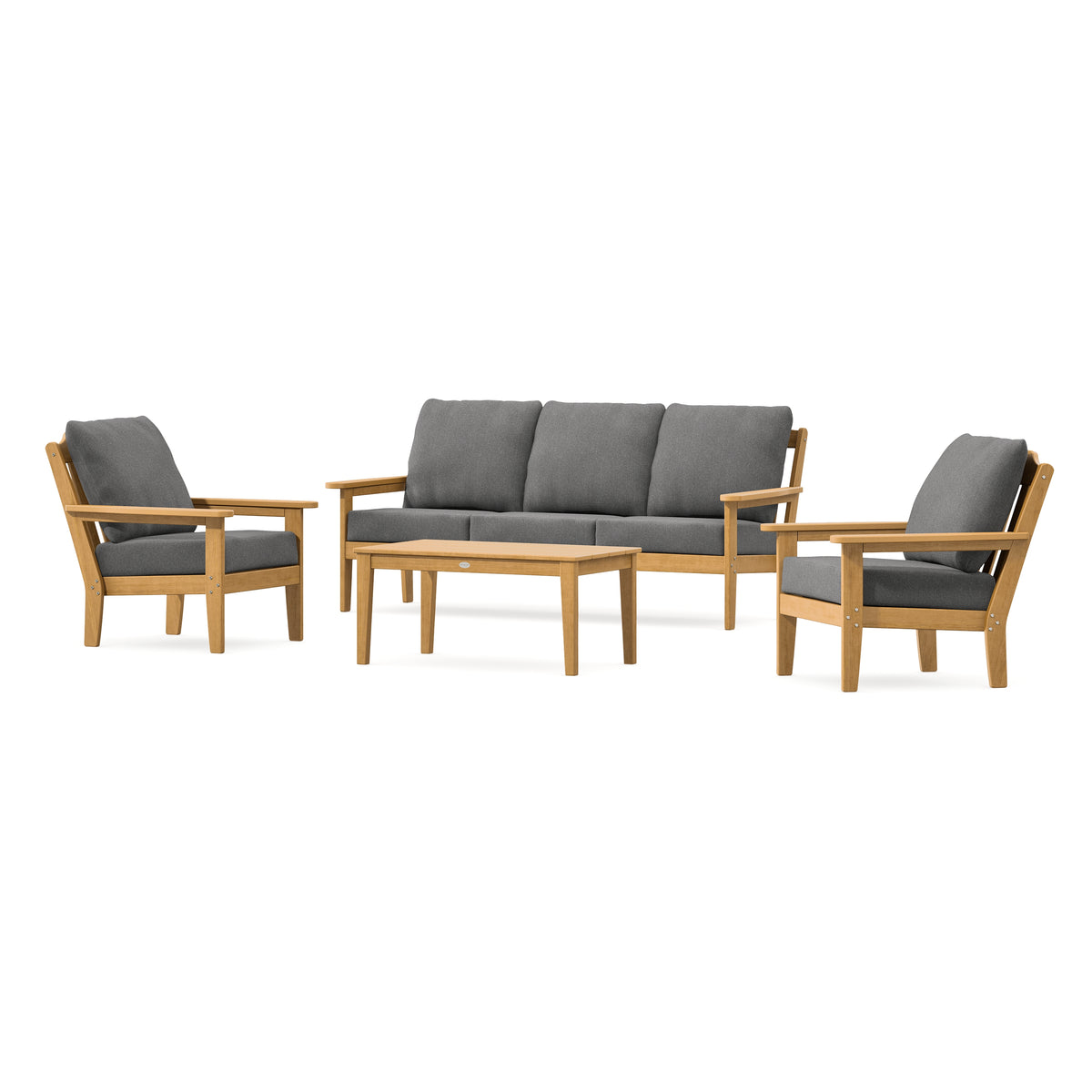 POLYWOOD Country Living Cottage 4-Piece Deep Seating Set with Sofa in Natural