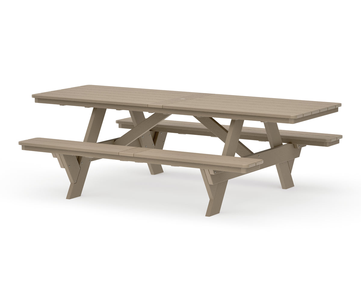 POLYWOOD Rockford 98” ADA Picnic Table in Vintage Sahara