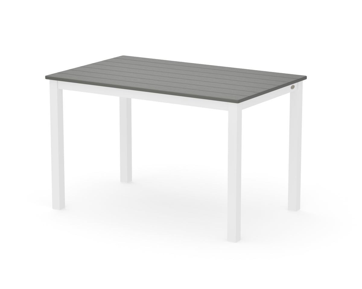 POLYWOOD Main Street 30 x 48 Dining Table in White / Slate Grey