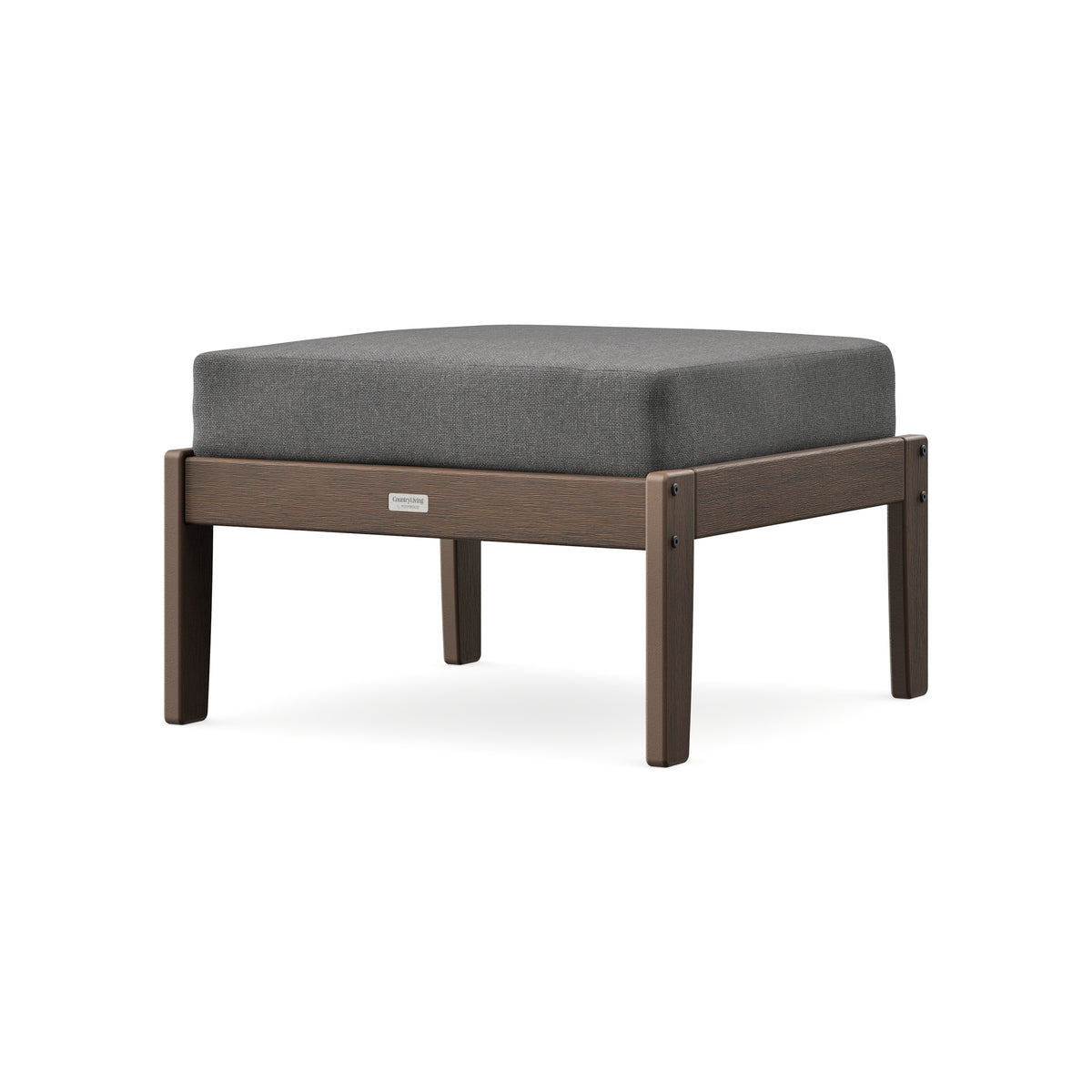 POLYWOOD Cottage Deep Seating Ottoman in Kona / Ash Charcoal