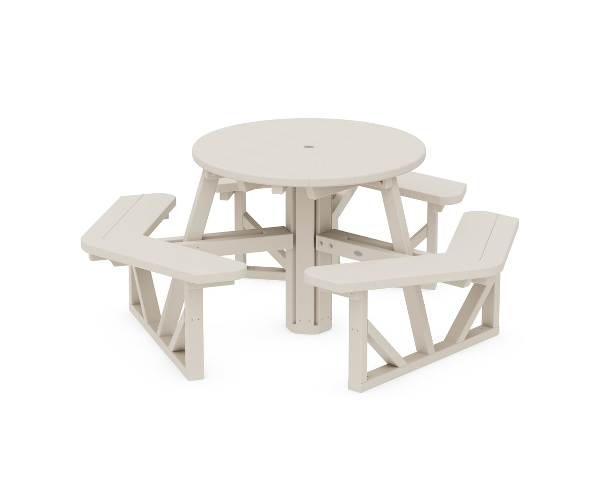 POLYWOOD Park 36" Round Picnic Table in Sand