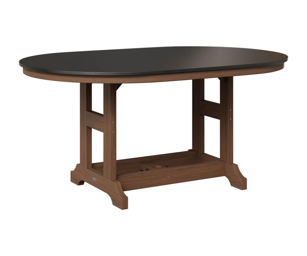 Berlin Gardens Garden Classic 44" x 64" Oblong Table in Brazilian Walnut, Hammered Black top