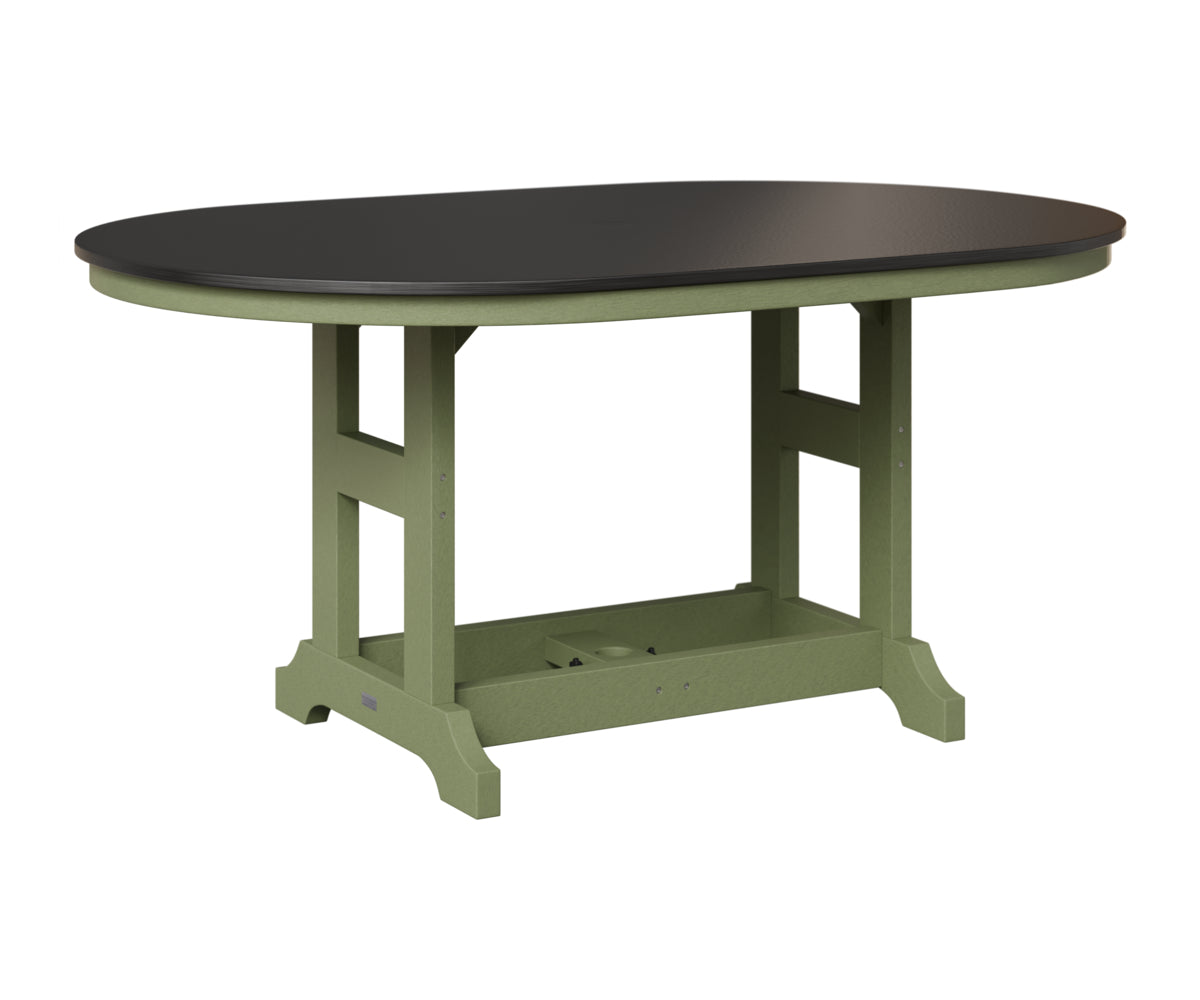 Berlin Gardens Garden Classic 44" x 64" Oblong Table in Sage, Hammered Black top
