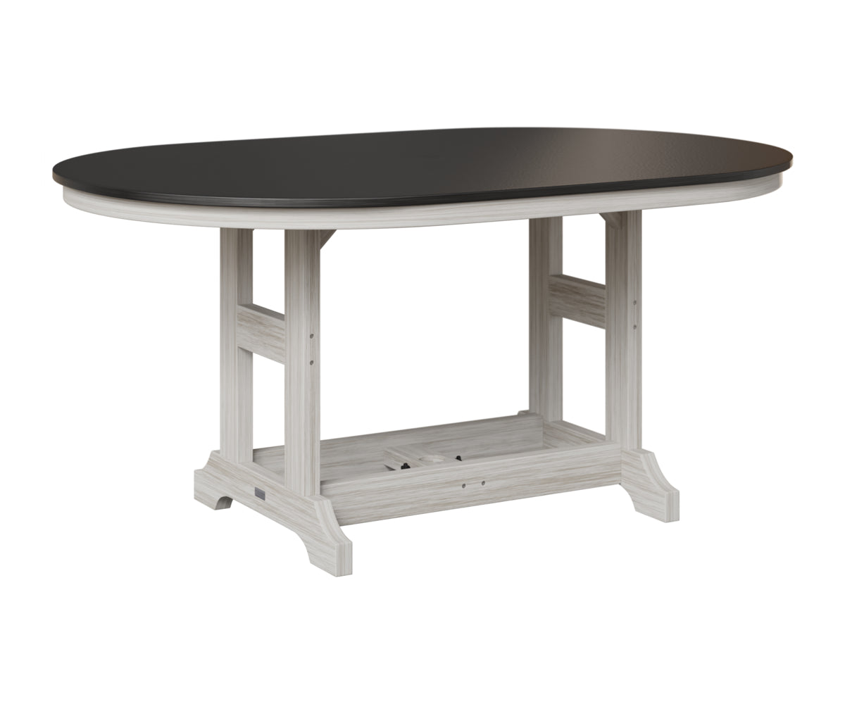 Berlin Gardens Garden Classic 44" x 64" Oblong Table in Seashell, Hammered Black top