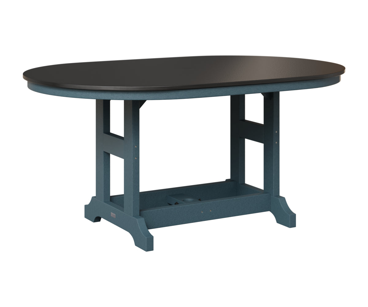 Berlin Gardens Garden Classic 44" x 64" Oblong Table in Slate, Hammered Black top