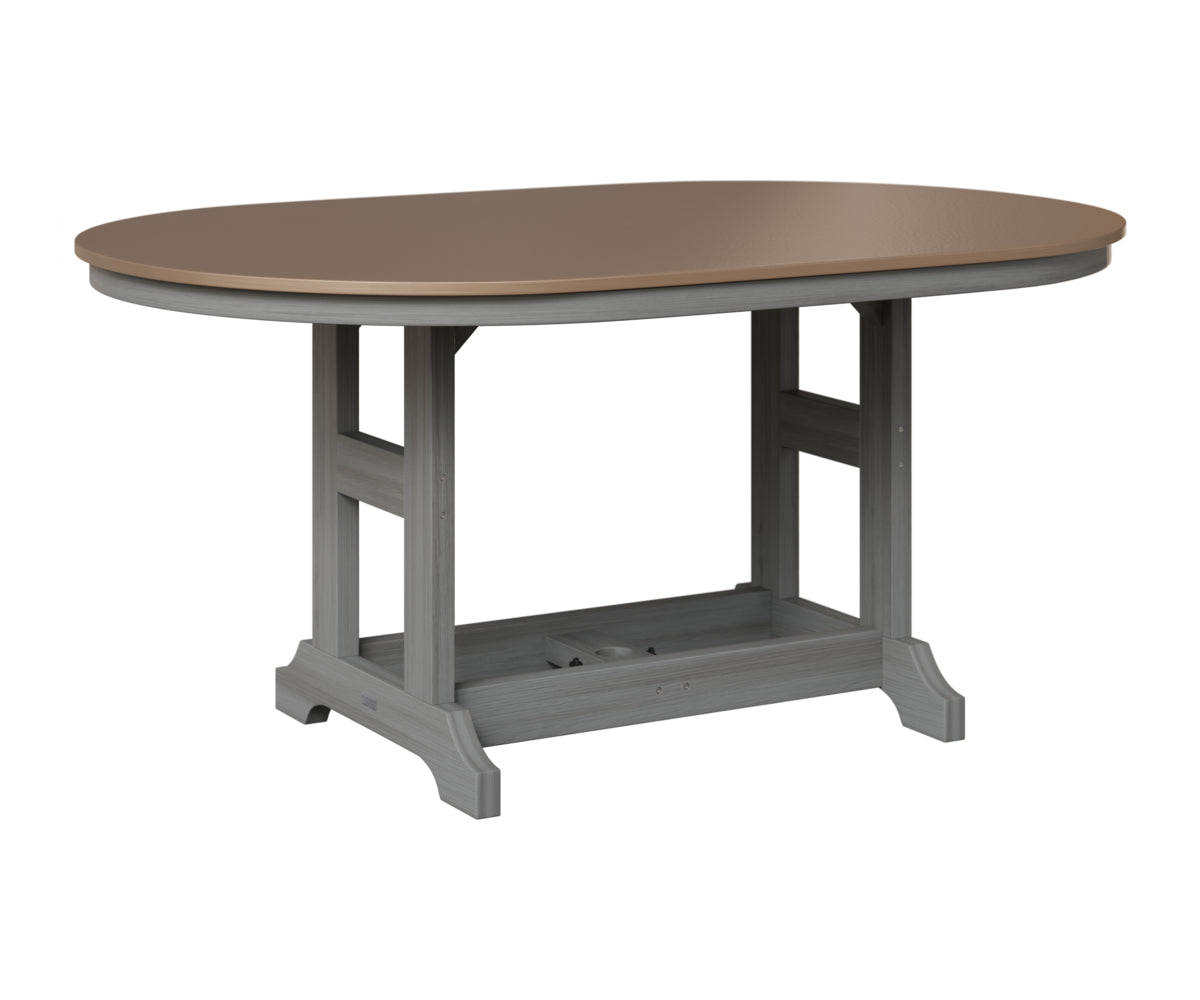 Berlin Gardens Garden Classic 44" x 64" Oblong Table in Driftwood Gray, Hammered Bronze top