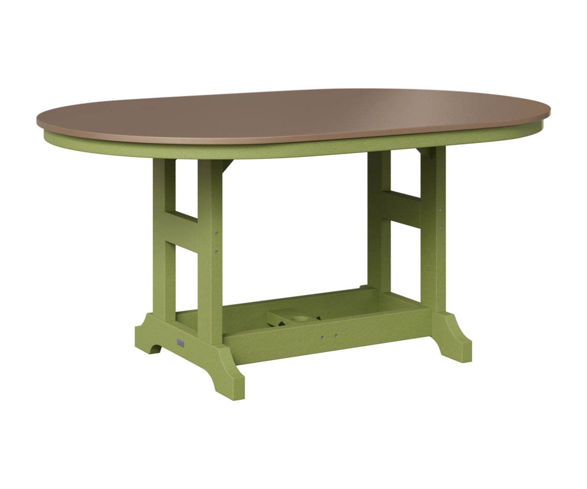 Berlin Gardens Garden Classic 44" x 64" Oblong Table in Kiwi Green, Hammered Bronze top