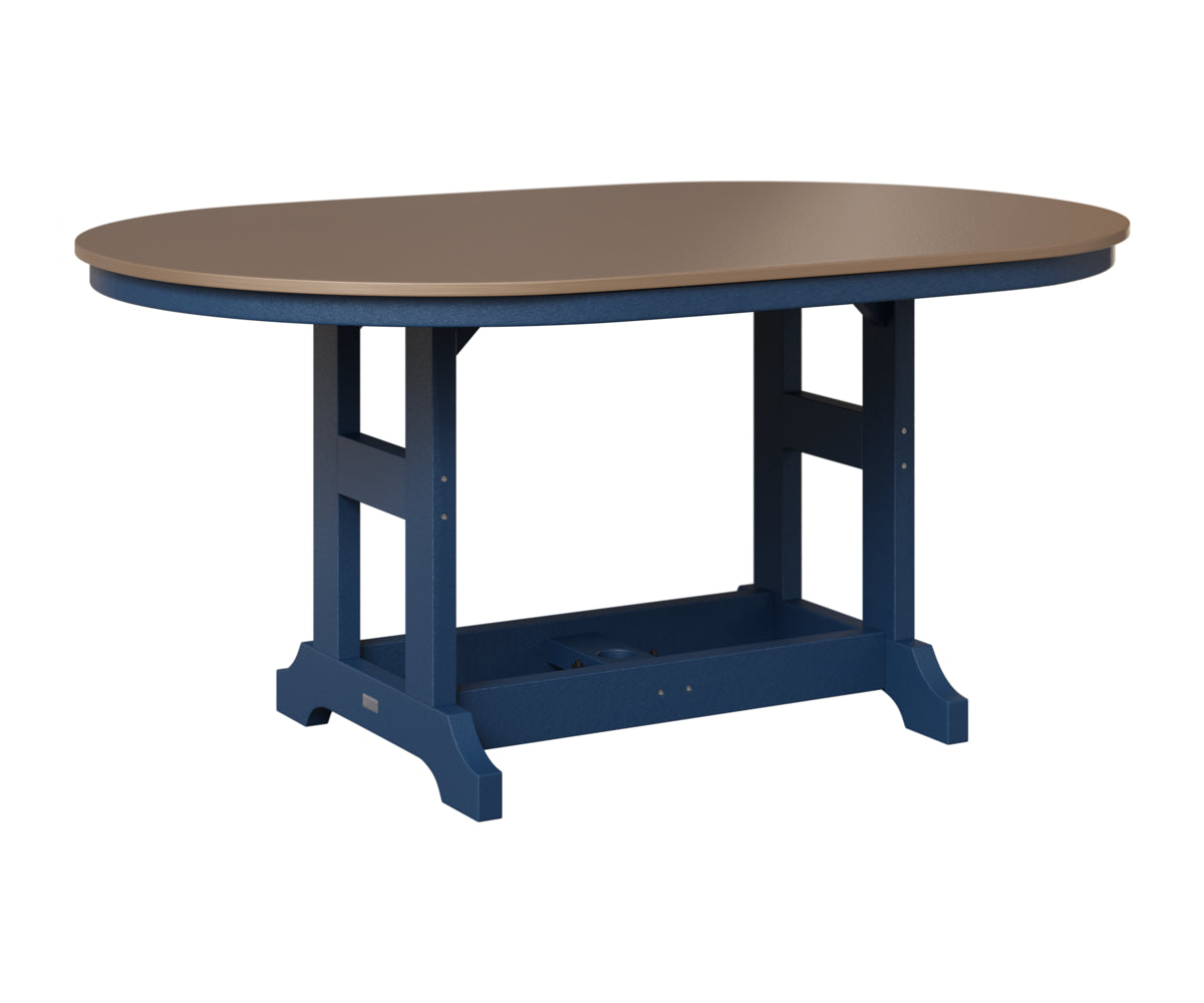 Berlin Gardens Garden Classic 44" x 64" Oblong Table in Navy Blue, Hammered Bronze top