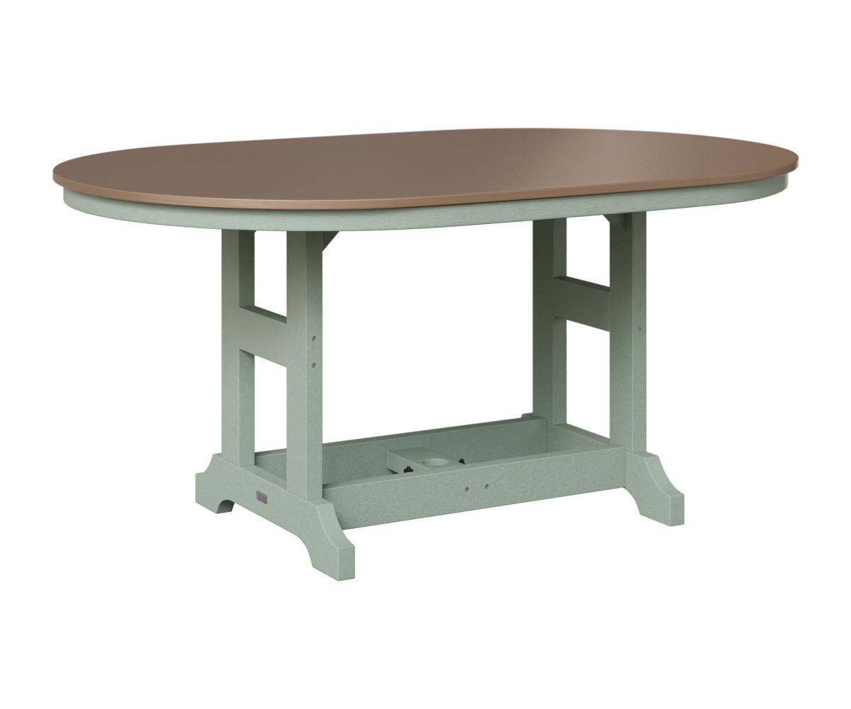 Berlin Gardens Garden Classic 44" x 64" Oblong Table in Sea Foam, Hammered Bronze top