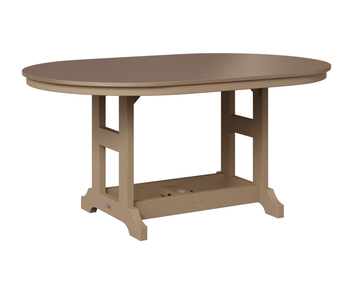 Berlin Gardens Garden Classic 44" x 64" Oblong Table in Weatherwood, Hammered Bronze top