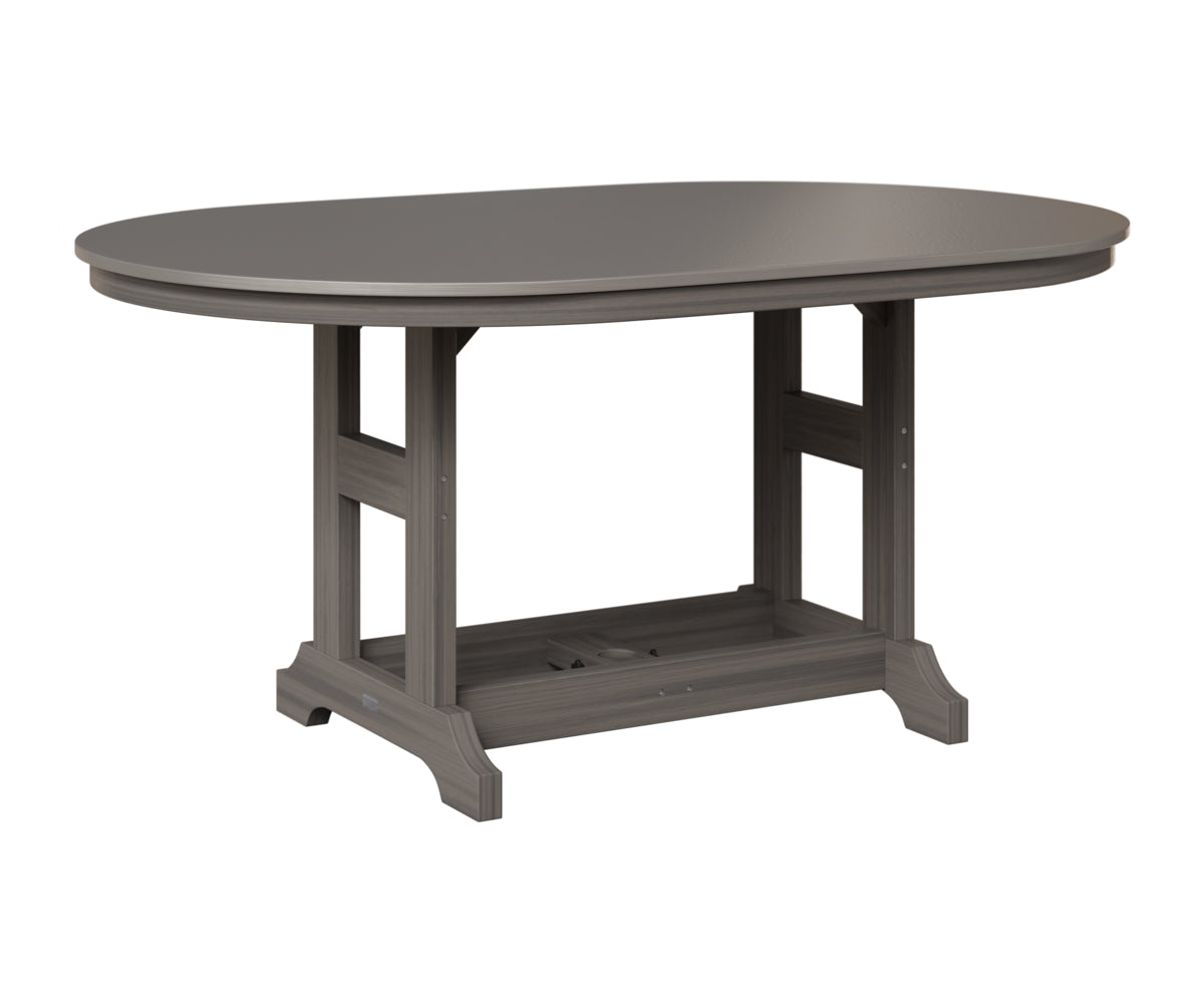Berlin Gardens Garden Classic 44" x 64" Oblong Table in Coastal Gray, Hammered Stainless top
