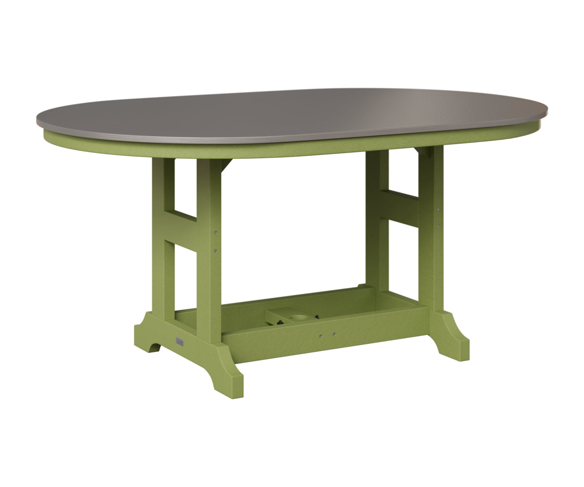 Berlin Gardens Garden Classic 44" x 64" Oblong Table in Kiwi Green, Hammered Stainless top