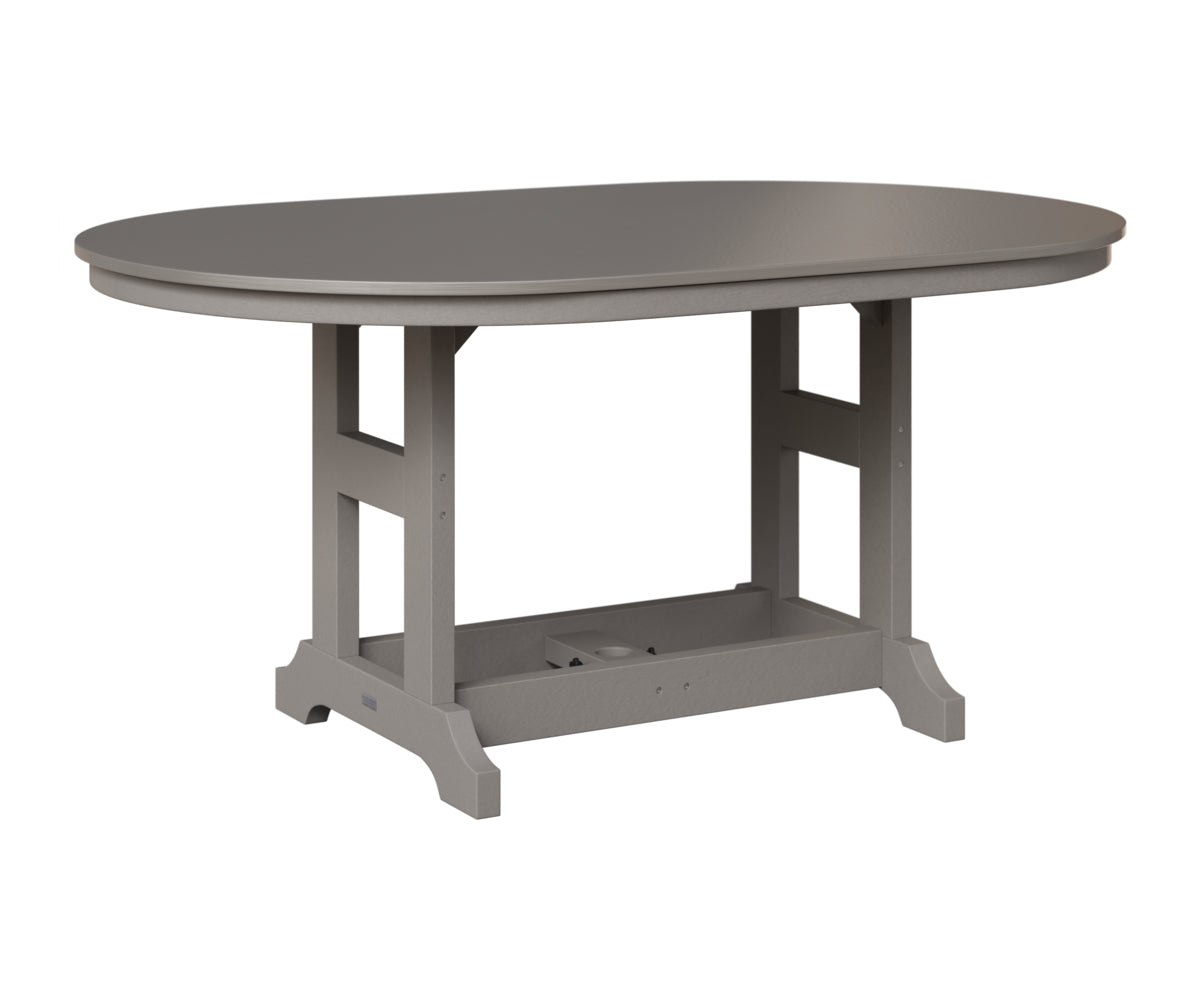 Berlin Gardens Garden Classic 44" x 64" Oblong Table in Light Gray, Hammered Stainless top