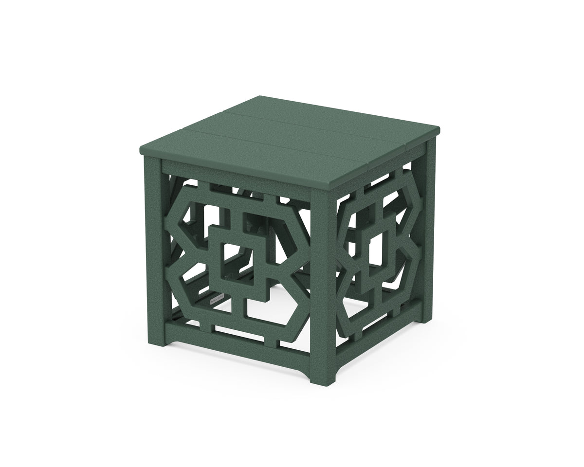 POLYWOOD Chinoiserie Accent Table in Green