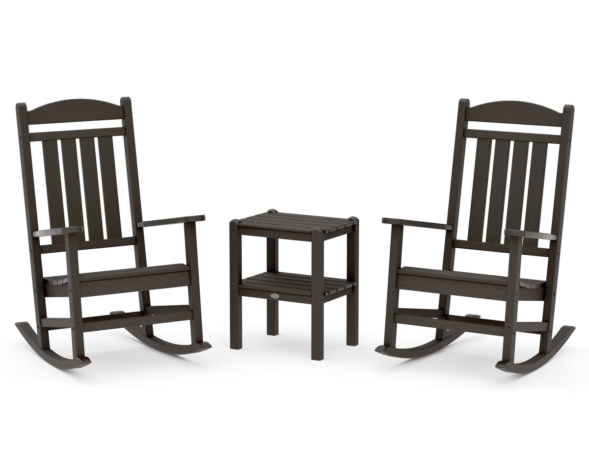 POLYWOOD Presidential 3-Piece Rocker Set in Vintage Coffee