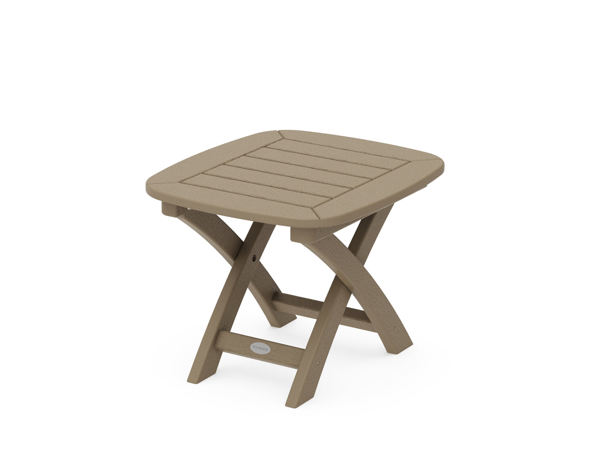 POLYWOOD Nautical 21" x 18" Side Table in Vintage Sahara
