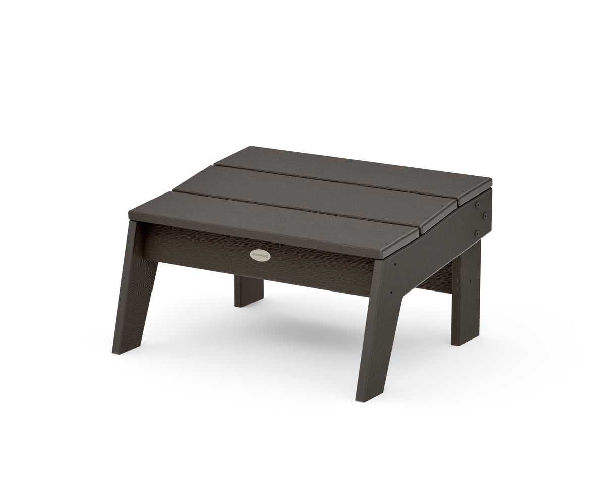 POLYWOOD Modern Studio Oversized Ottoman in Vintage Coffee