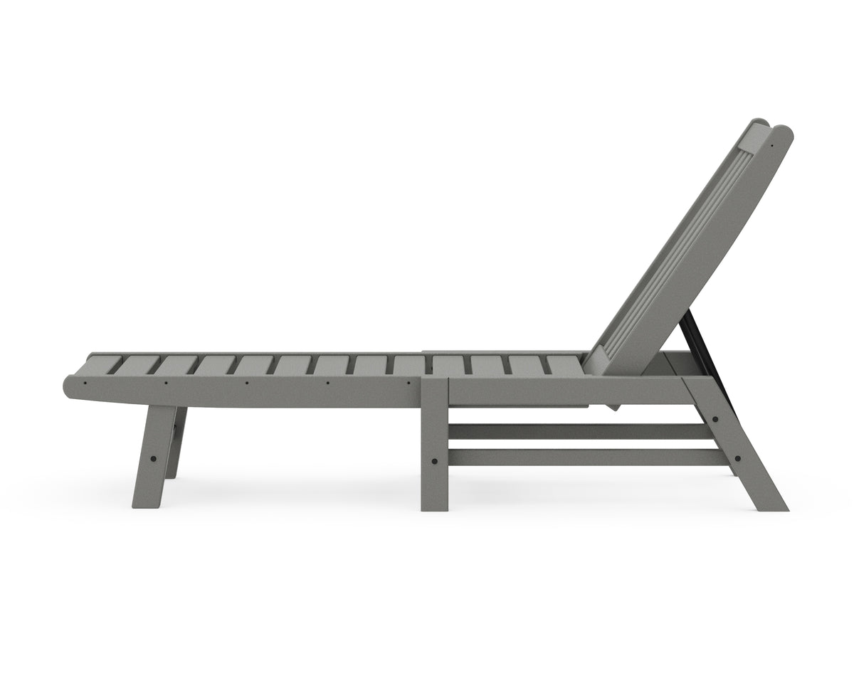 Second angled view of the POLYWOOD Vineyard Chaise in Slate Grey