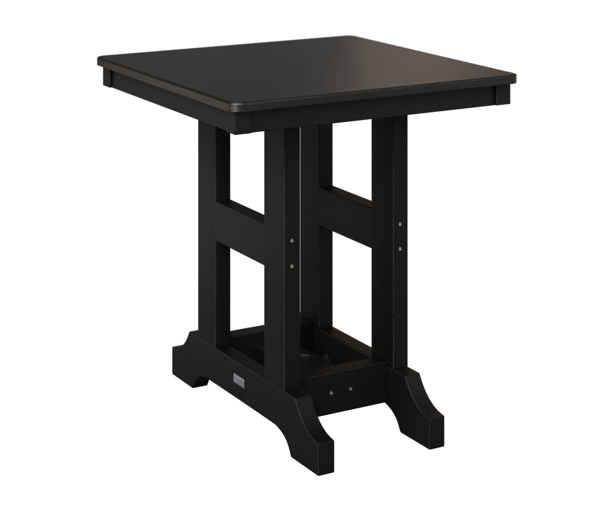 Berlin Gardens Garden Classic 28" Square Table in Black, Hammered Black top