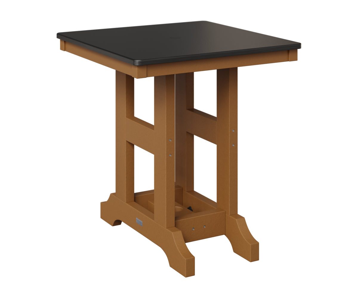 Berlin Gardens Garden Classic 28" Square Table in Cedar, Hammered Black top