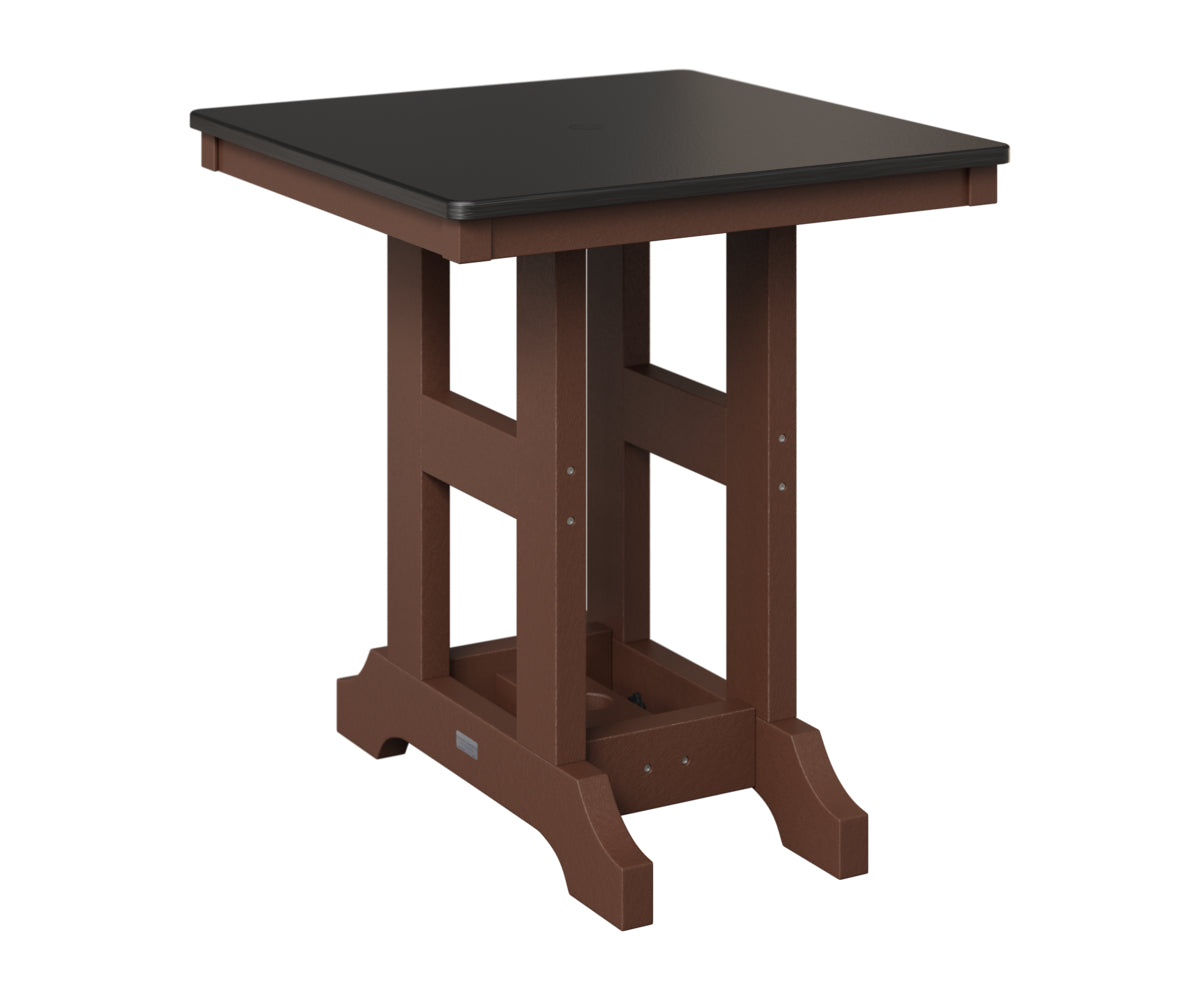 Berlin Gardens Garden Classic 28" Square Table in Chocolate Brown, Hammered Black top