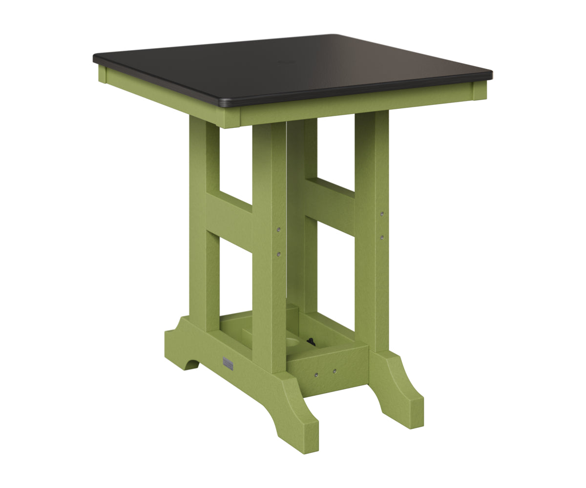 Berlin Gardens Garden Classic 28" Square Table in Kiwi Green, Hammered Black top