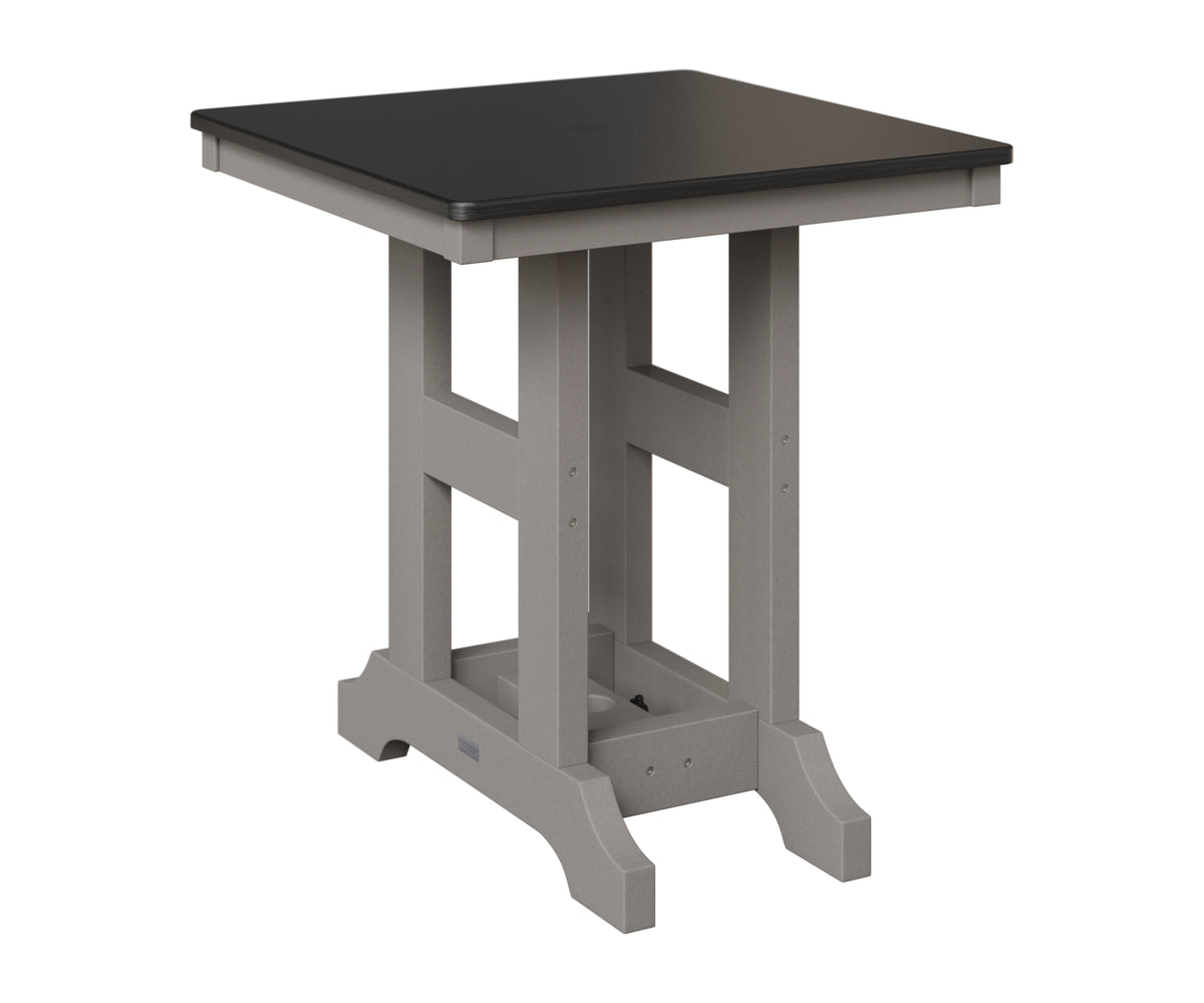 Berlin Gardens Garden Classic 28" Square Table in Light Gray, Hammered Black top