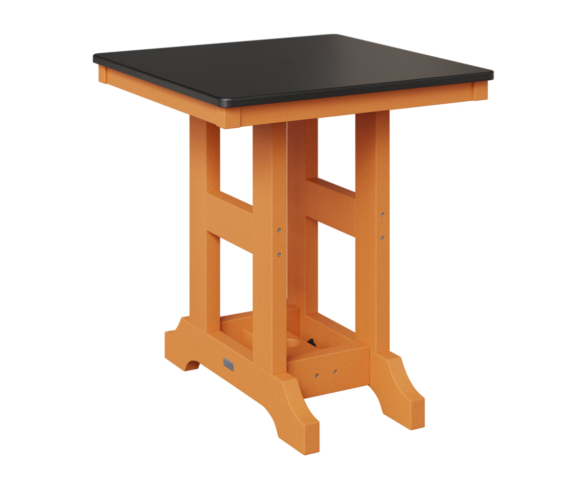 Berlin Gardens Garden Classic 28" Square Table in Mango Orange, Hammered Black top
