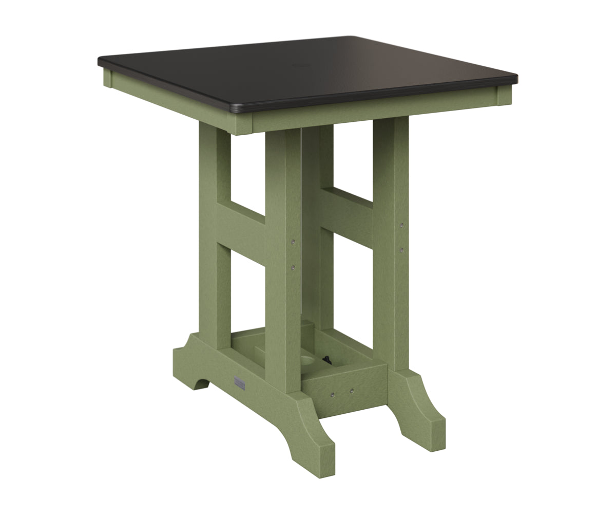 Berlin Gardens Garden Classic 28" Square Table in Sage, Hammered Black top