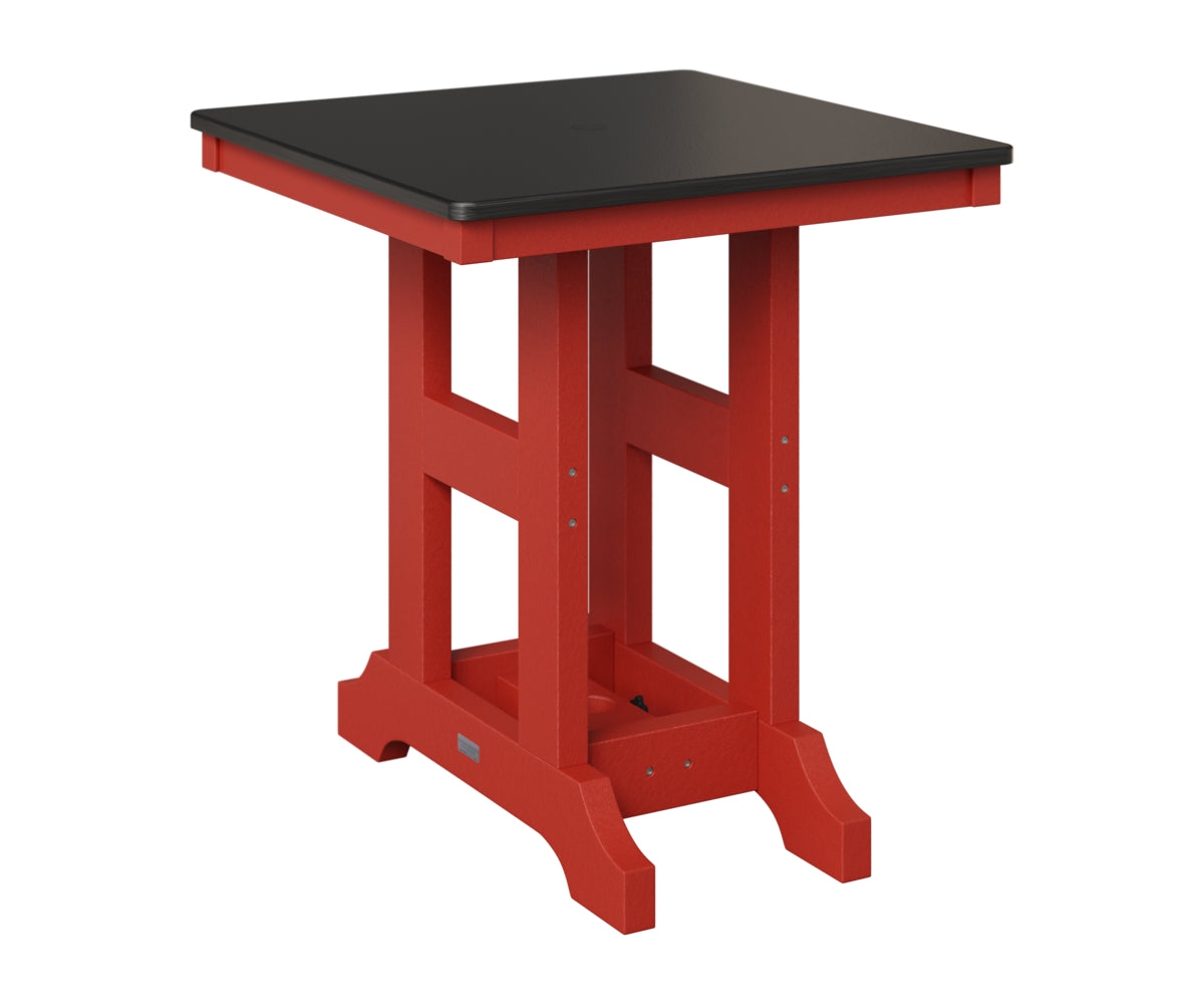 Berlin Gardens Garden Classic 28" Square Table in Scarlet Red, Hammered Black top