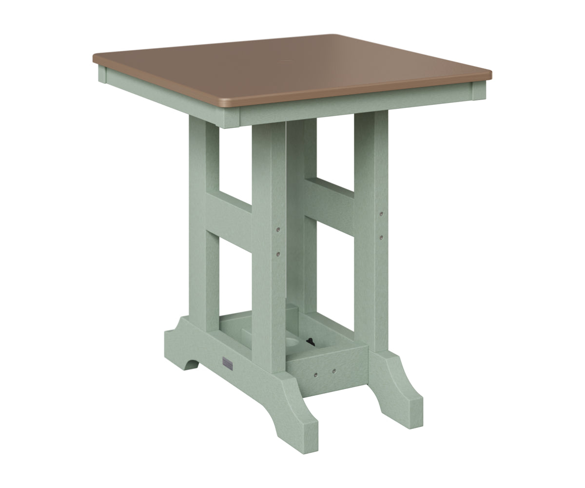 Berlin Gardens Garden Classic 28" Square Table in Sea Foam, Hammered Bronze top
