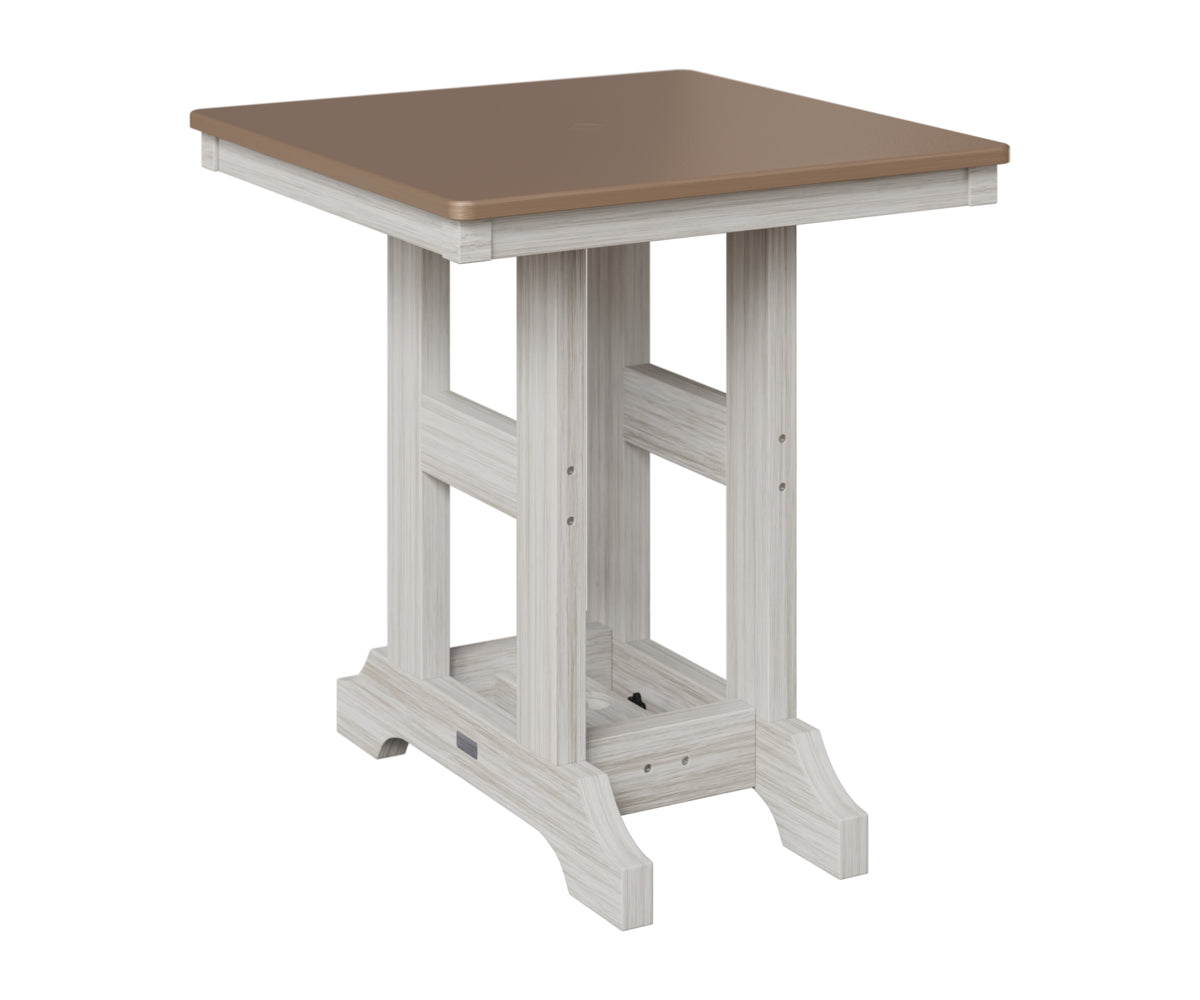 Berlin Gardens Garden Classic 28" Square Table in Seashell, Hammered Bronze top