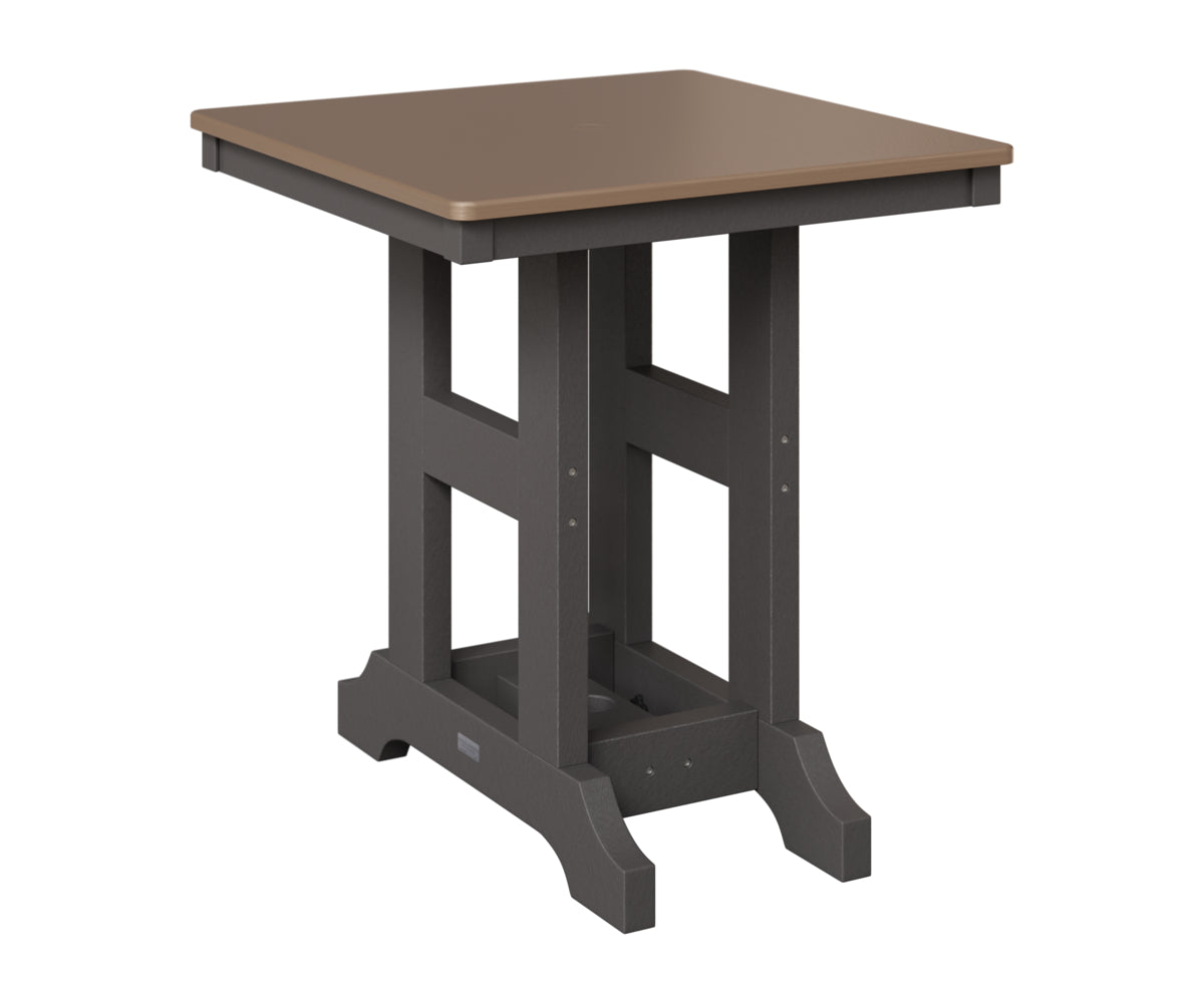 Berlin Gardens Garden Classic 28" Square Table in Smoke Gray, Hammered Bronze top