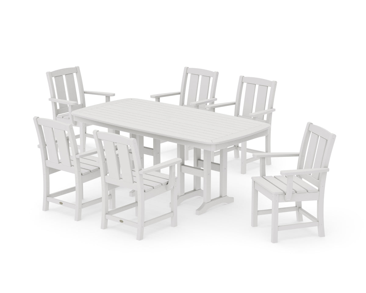 POLYWOOD Mission Arm Chair 7-Piece Dining Set in Vintage White