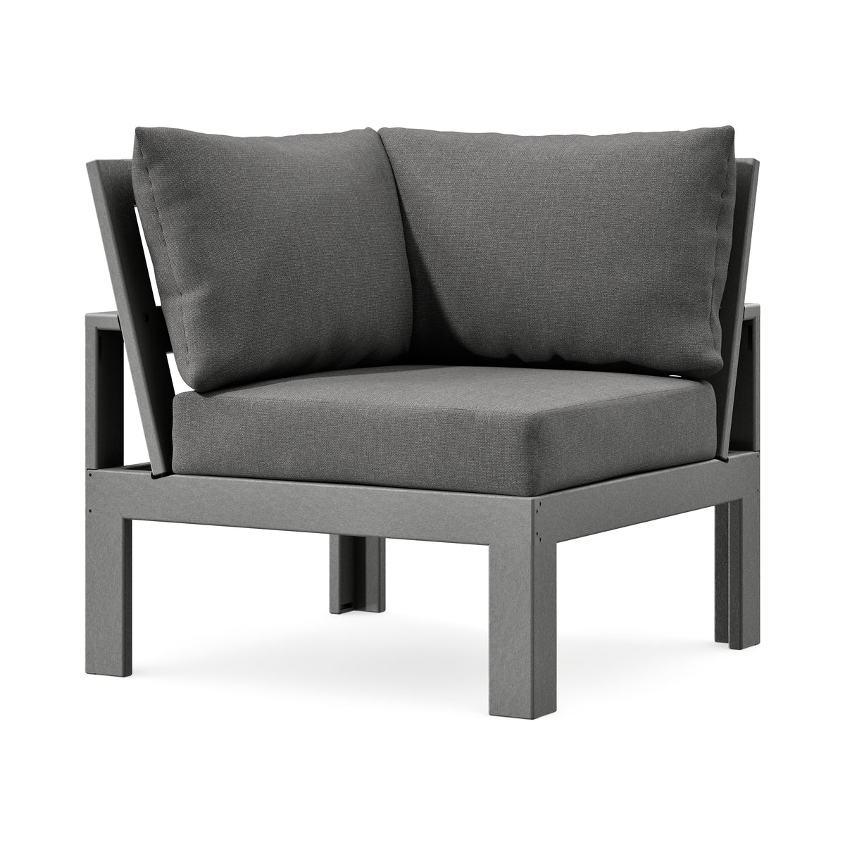POLYWOOD Modular Corner Chair in Slate Grey / Ash Charcoal