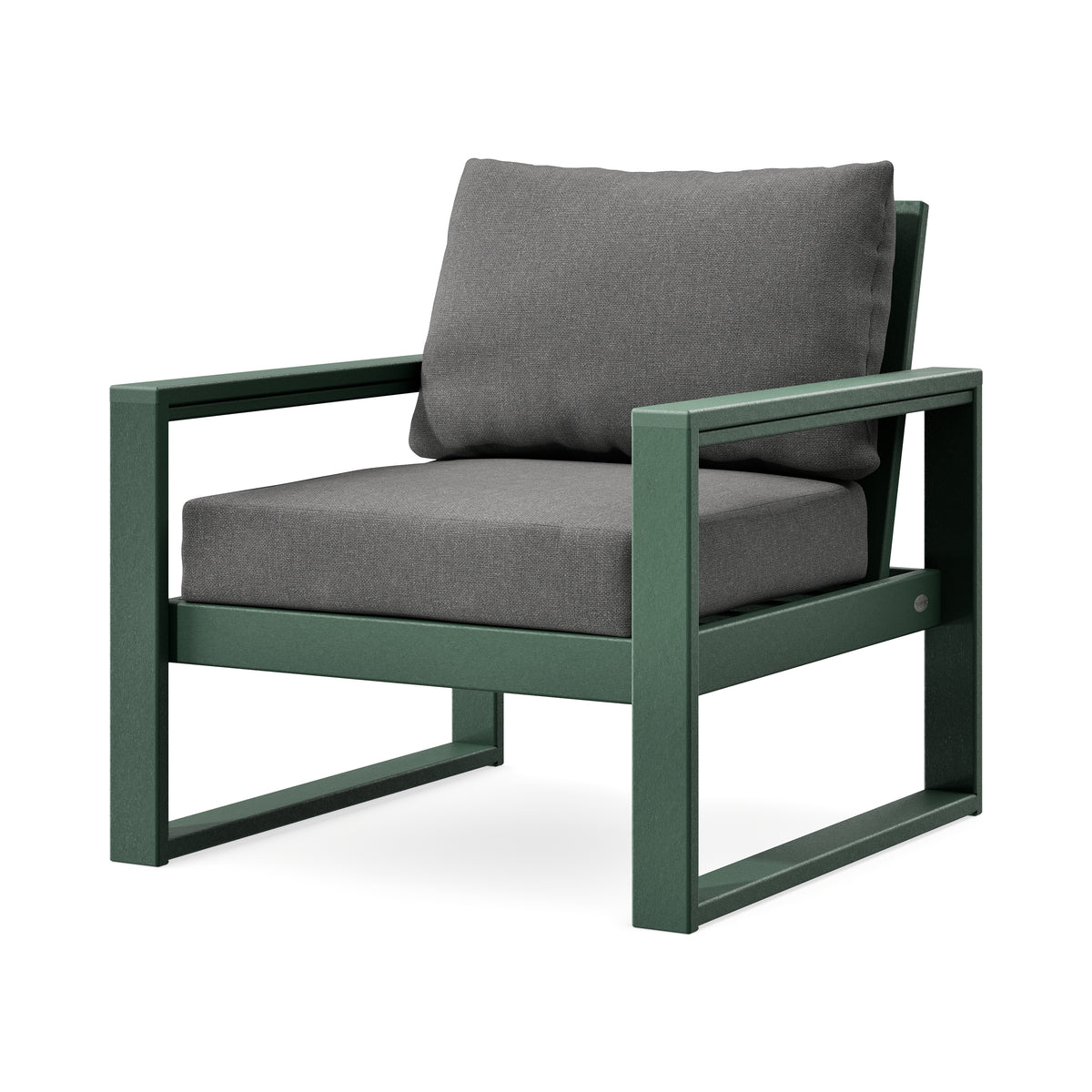 POLYWOOD EDGE Club Chair in Green / Ash Charcoal
